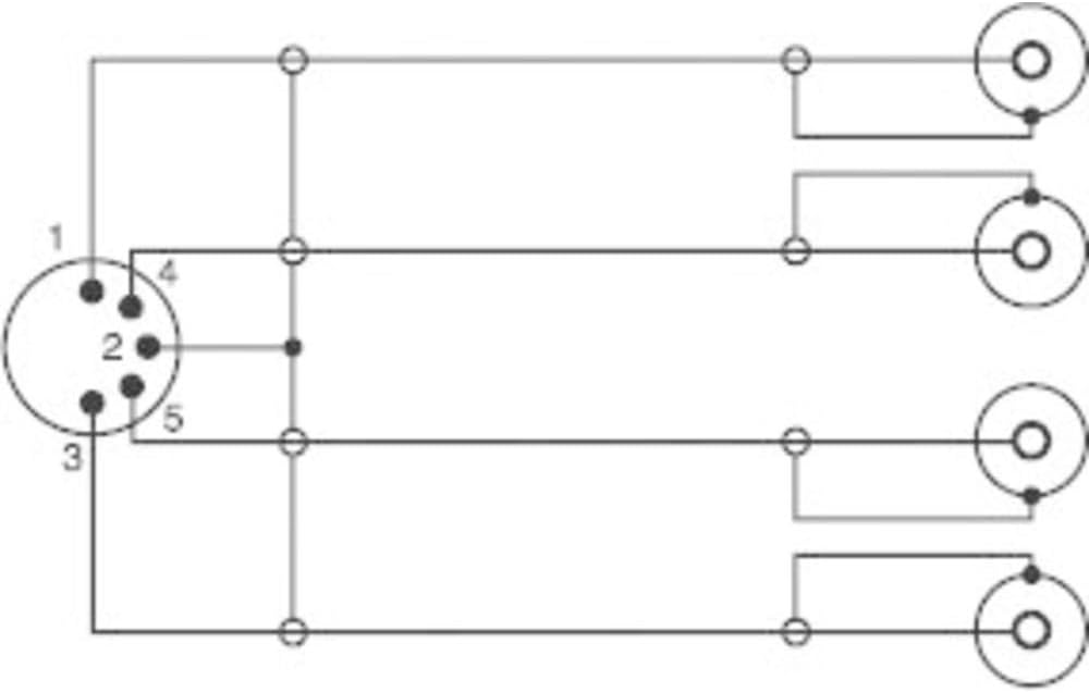 Raccord DIN male - 4xRCA males