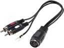 Raccord DIN F - 2 RCA M+ Masse